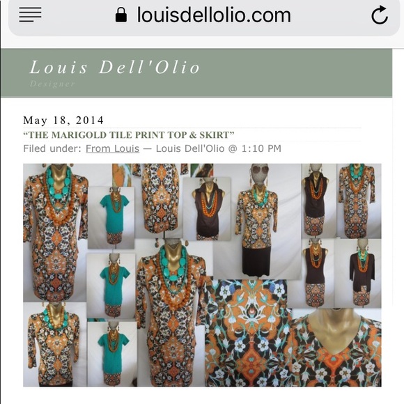 Linea by Louis Dell’Olio “Marigold Tile Print Top” - Picture 5 of 5